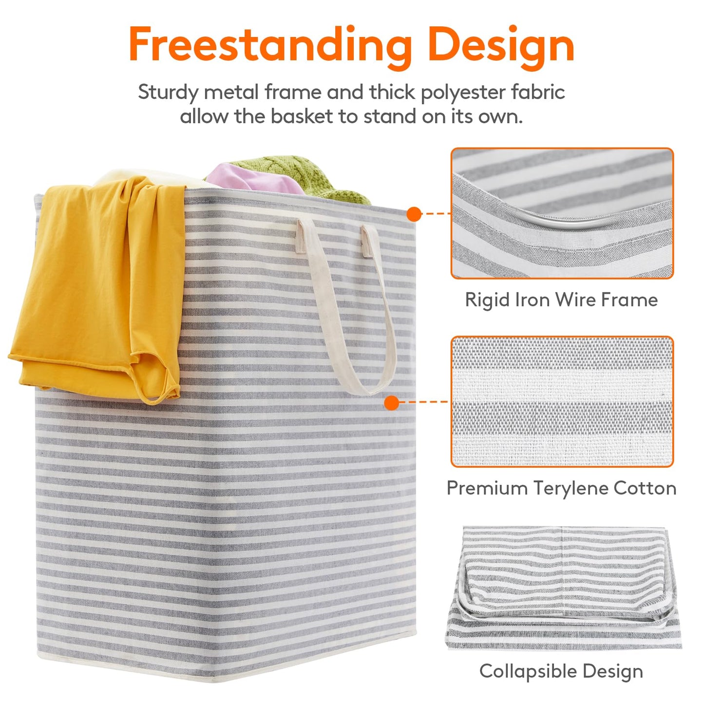 80L Waterproof Laundry Hamper 2 Pack - Collapsible & Portable - Lifewit