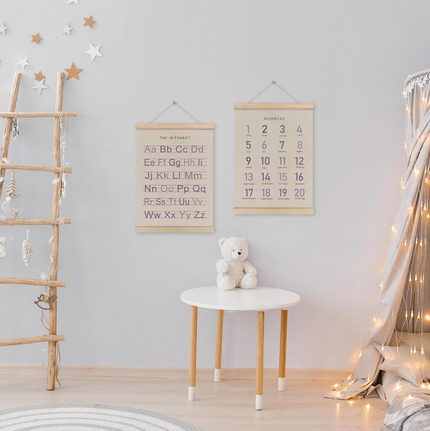 Alphabet, Numbers, Nursery Wall Art Decor | Linen Canvas Prints | Australia