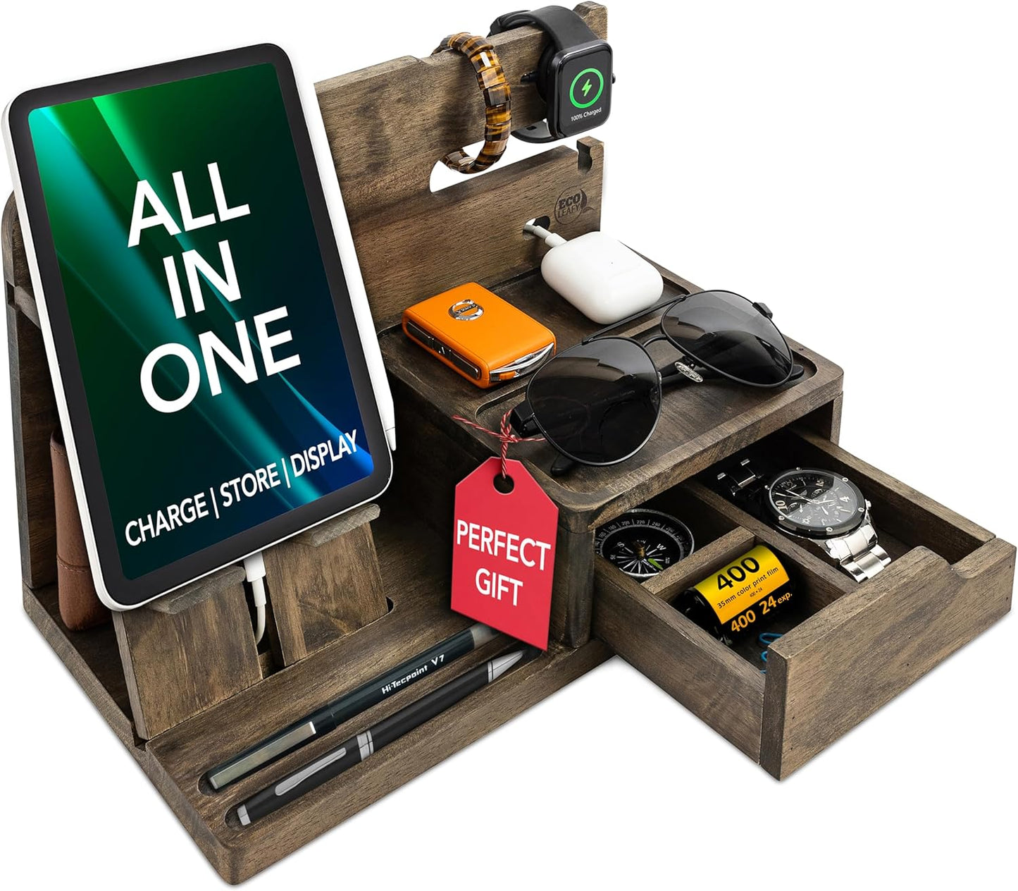 Nightstand Organiser | Tech Charging Station & Valet Tray