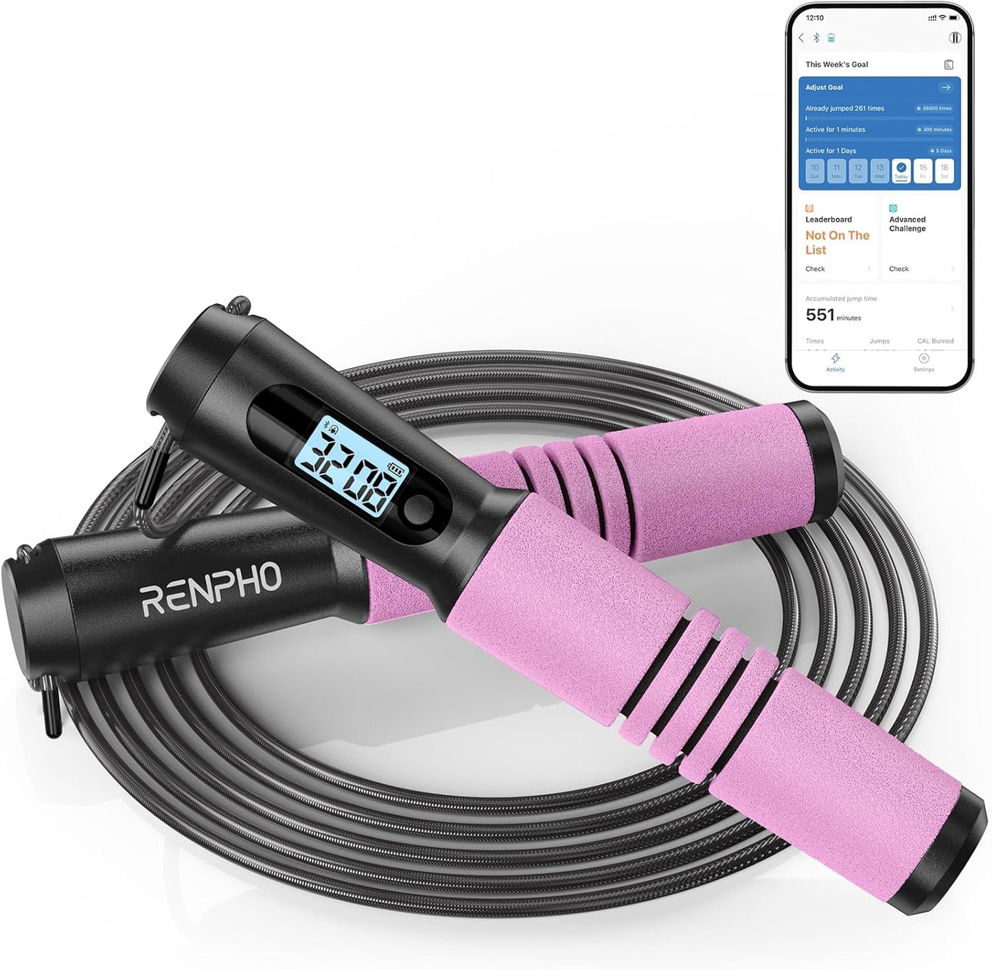 Smart Jump Rope with LCD Counter - Digital Cardio Fitness Tracker