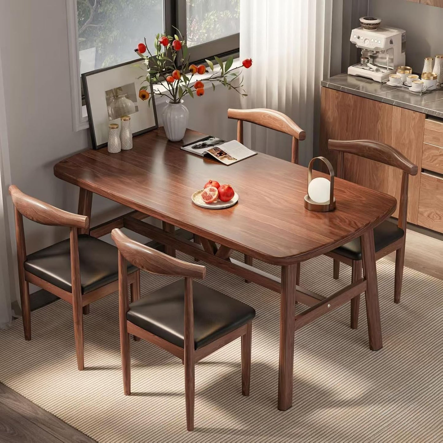 Dining Table, Living Room Dining Room Table A21 (Coffee, 120X60X74CM)