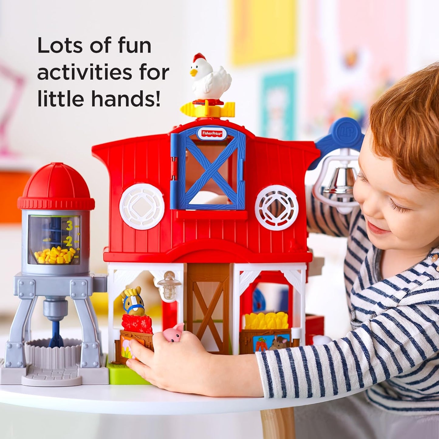 Fisher-Price Little People Toddler Learning Toy Caring for Animals Farm Interactive Playset with Smart Stages for Ages 1+ Years