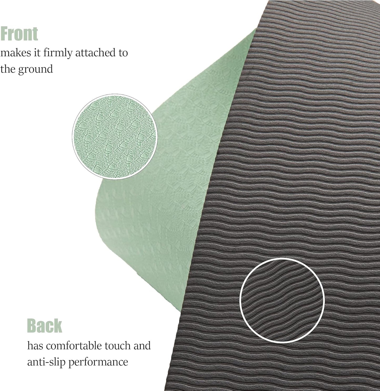 Premium Non-Slip Yoga Mat with Alignment Lines - 6mm Thick Exercise Mat