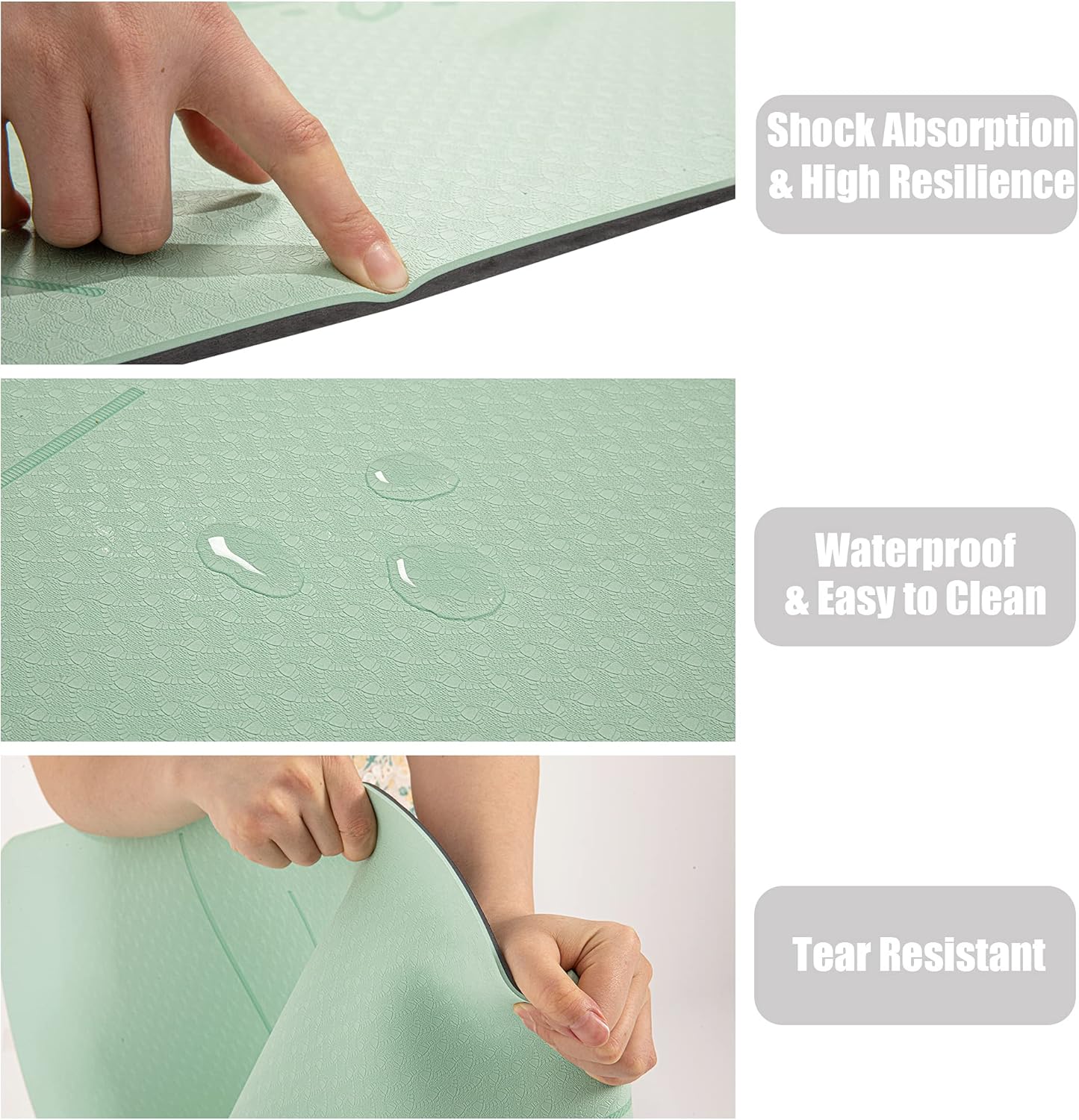 Premium Non-Slip Yoga Mat with Alignment Lines - 6mm Thick Exercise Mat