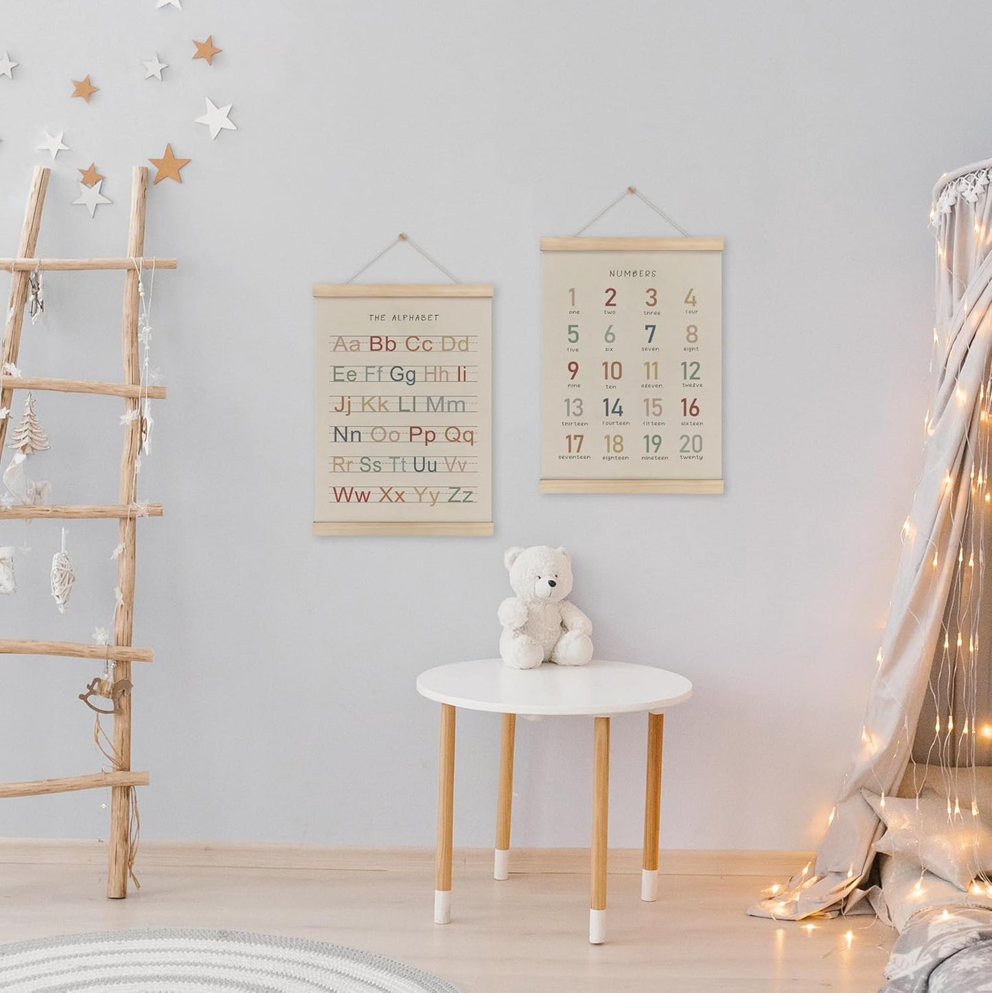 Alphabet, Numbers, Nursery Wall Art Decor | Linen Canvas Prints | Australia