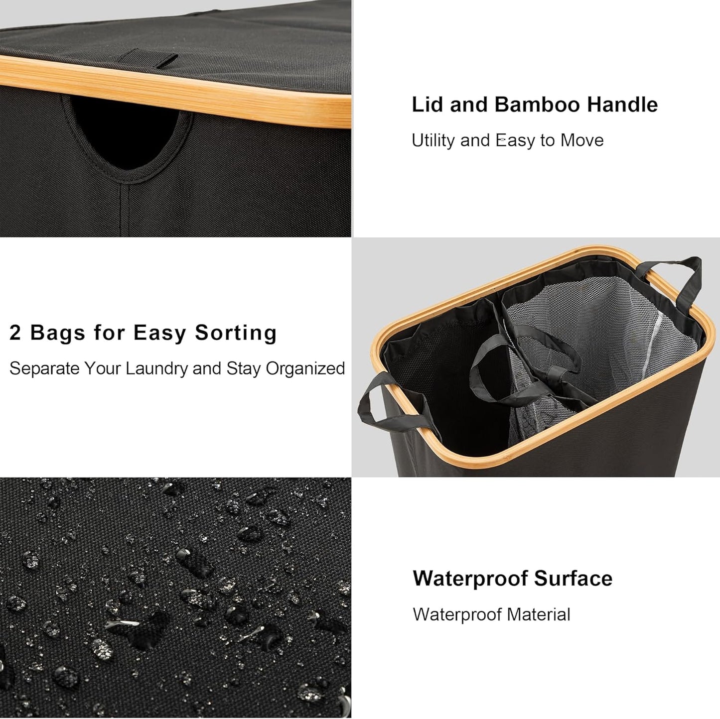 Large Double Hamper | Storage Basket with Lid & Removable Bags