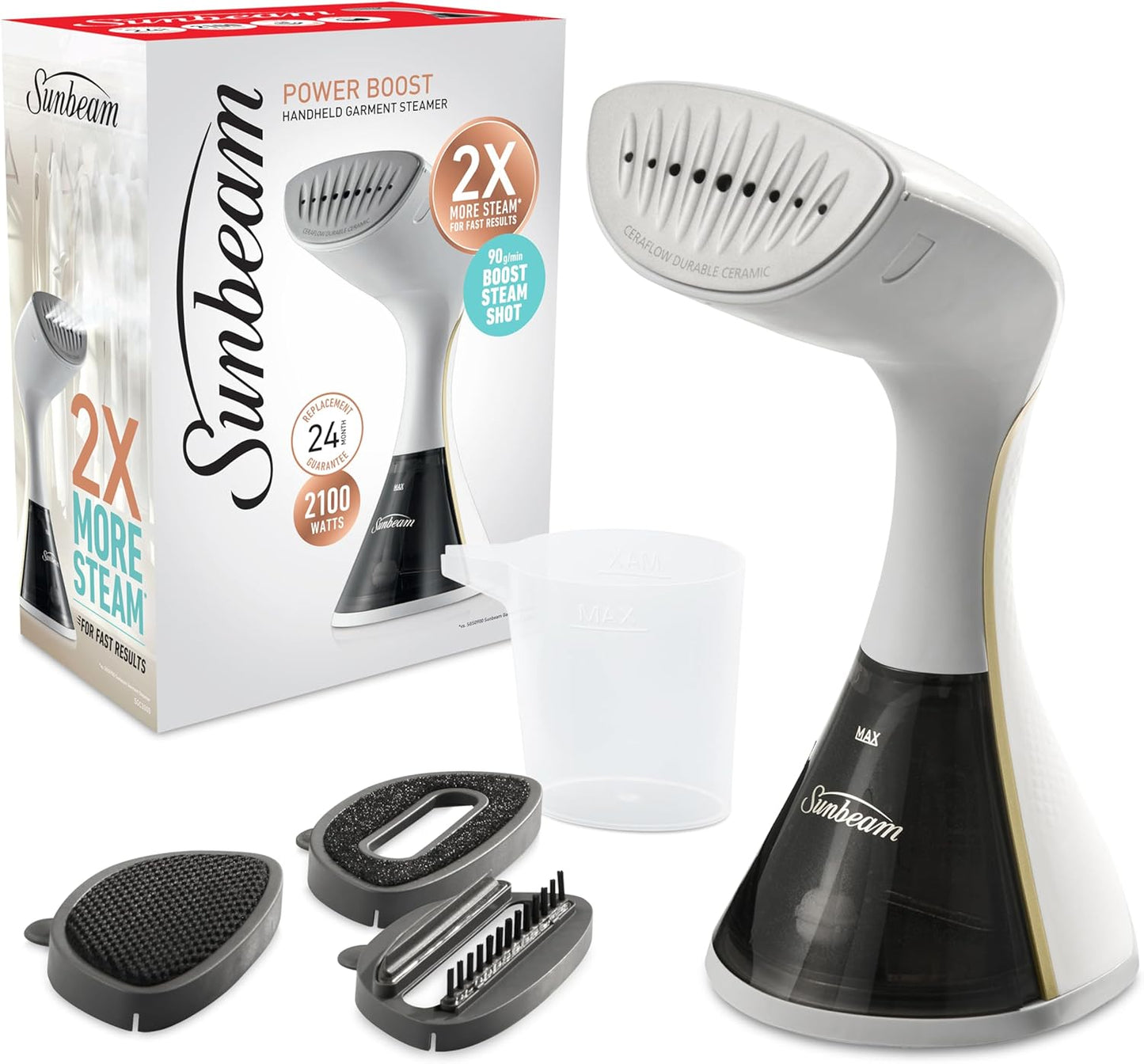 Sunbeam Power Steam Handheld Garment Steamer | Fast Wrinkle Remover