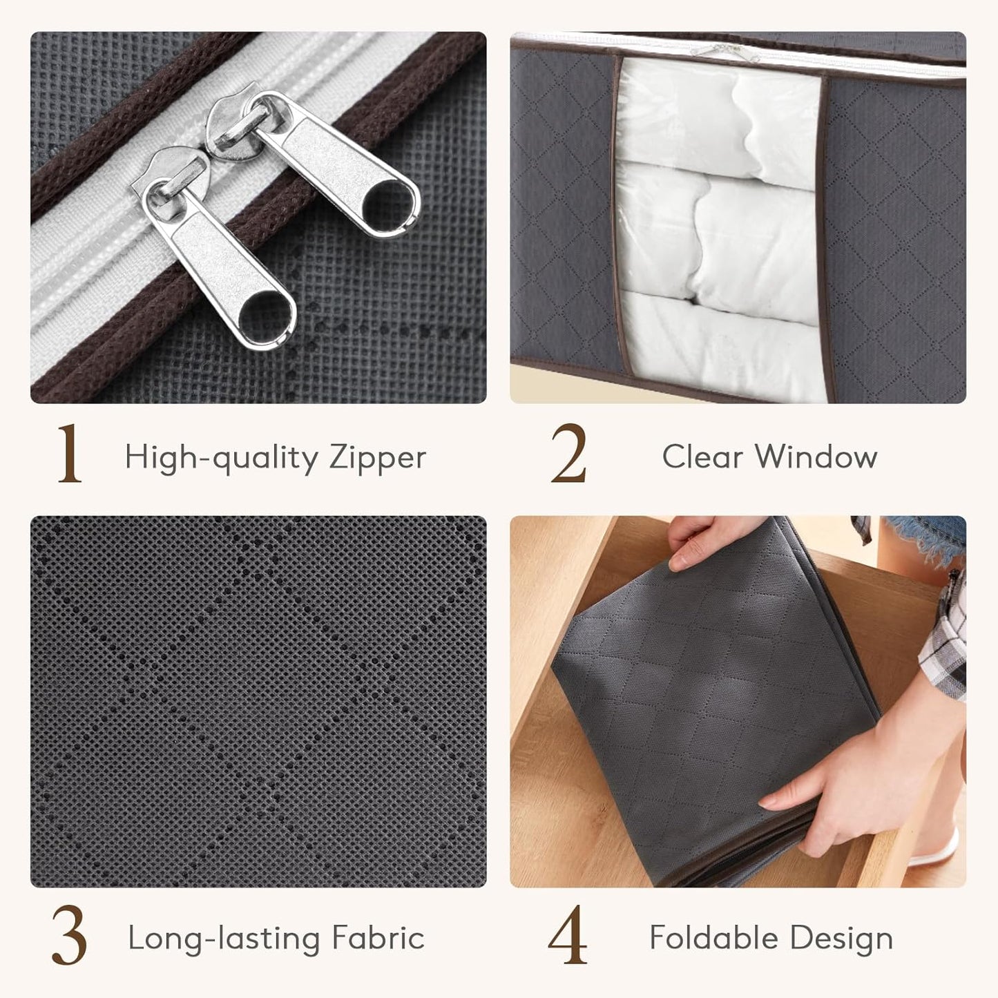 6-Pack Clothes Storage Bags | Reinforced Handles & Sturdy Zippers | Closet Organizer