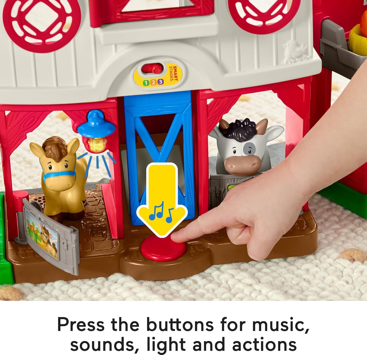 Fisher-Price Little People Toddler Learning Toy Caring for Animals Farm Interactive Playset with Smart Stages for Ages 1+ Years