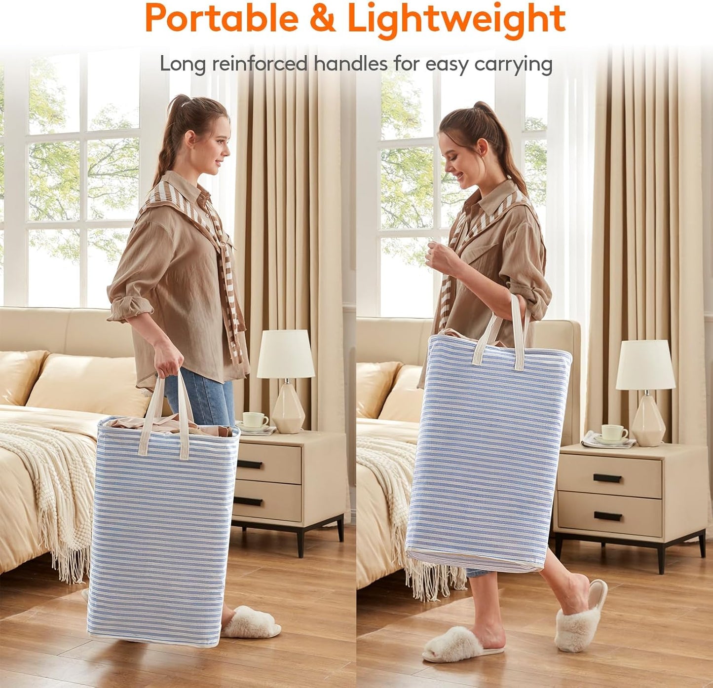 80L Waterproof Laundry Hamper 2 Pack - Collapsible & Portable - Lifewit