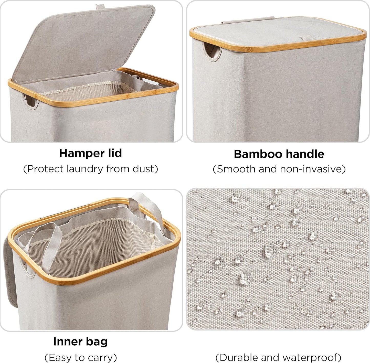 Large Double Hamper | Storage Basket with Lid & Removable Bags