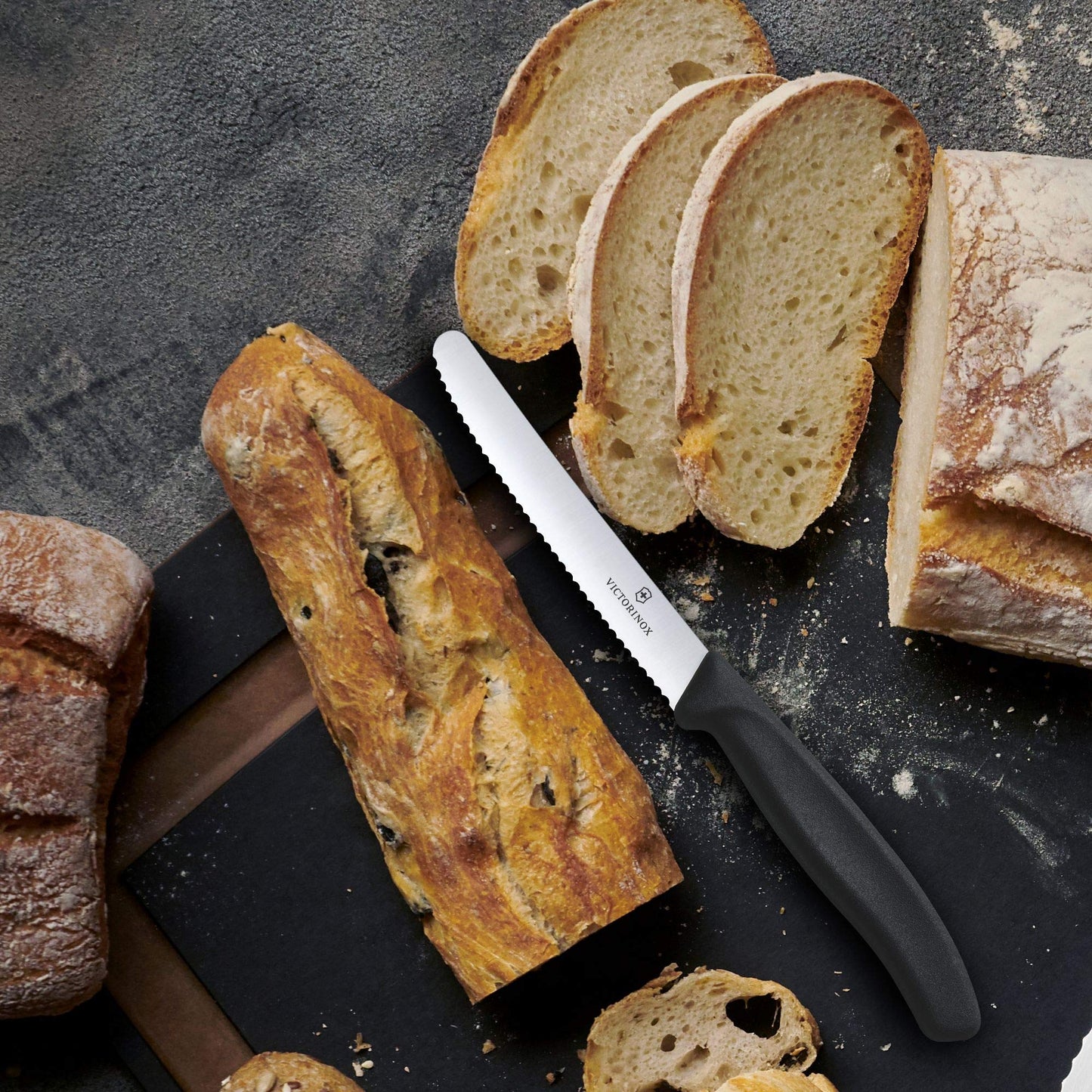 Victorinox Classic Wavy Edge Steak and Tomato Knife, Green