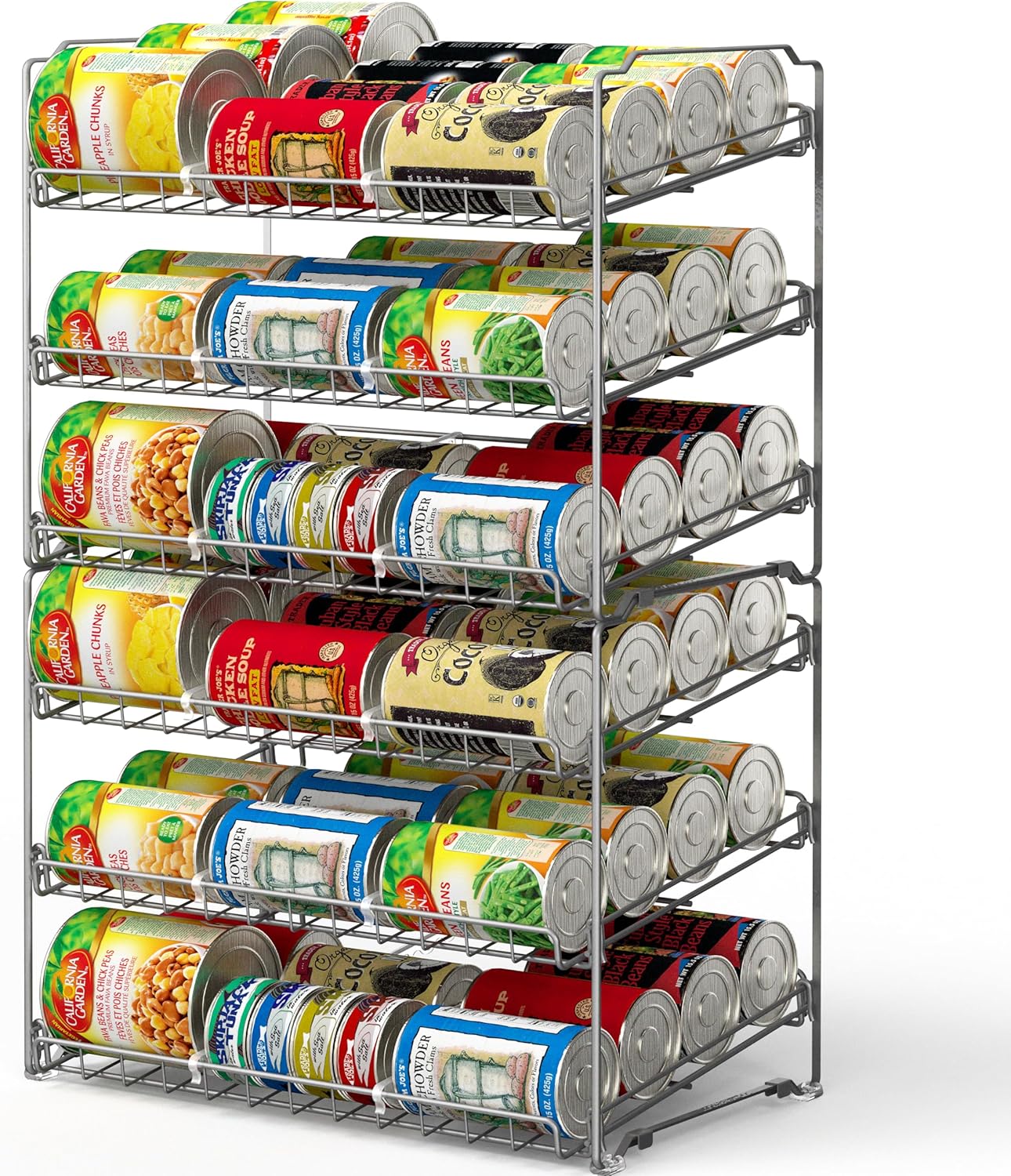 SimpleHouseware Stackable 3 Tier Can Rack Organiser for Kitchen and Pantry Organization, White