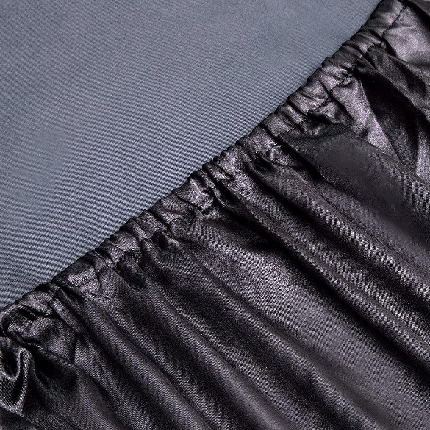 ForZzz 2000TC Art Silk Satin Queen Sheet Set Hotel 4 Pieces Fitted/Flat Sheet Bedding Set(Black,Queen)