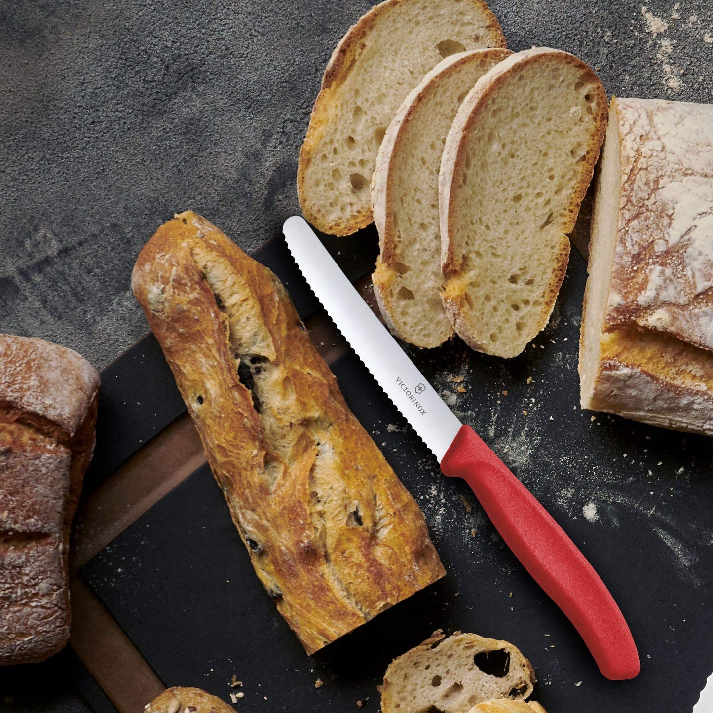 Victorinox Classic Wavy Edge Steak and Tomato Knife, Green