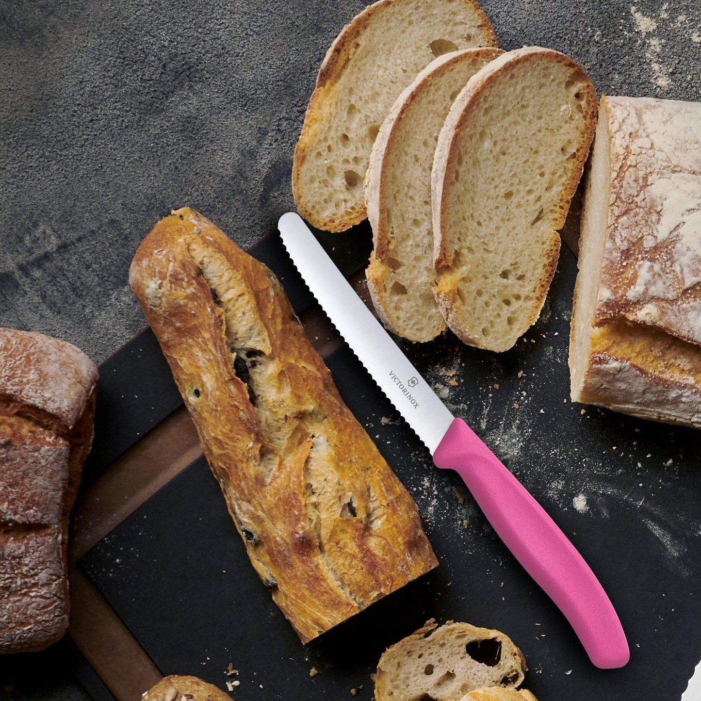 Victorinox Classic Wavy Edge Steak and Tomato Knife, Green