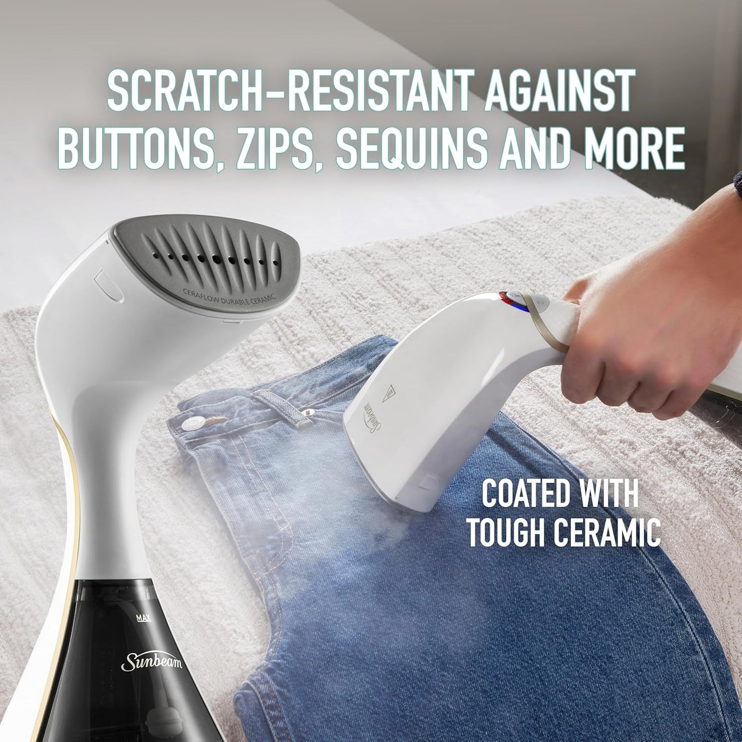 Sunbeam Power Steam Handheld Garment Steamer | Fast Wrinkle Remover
