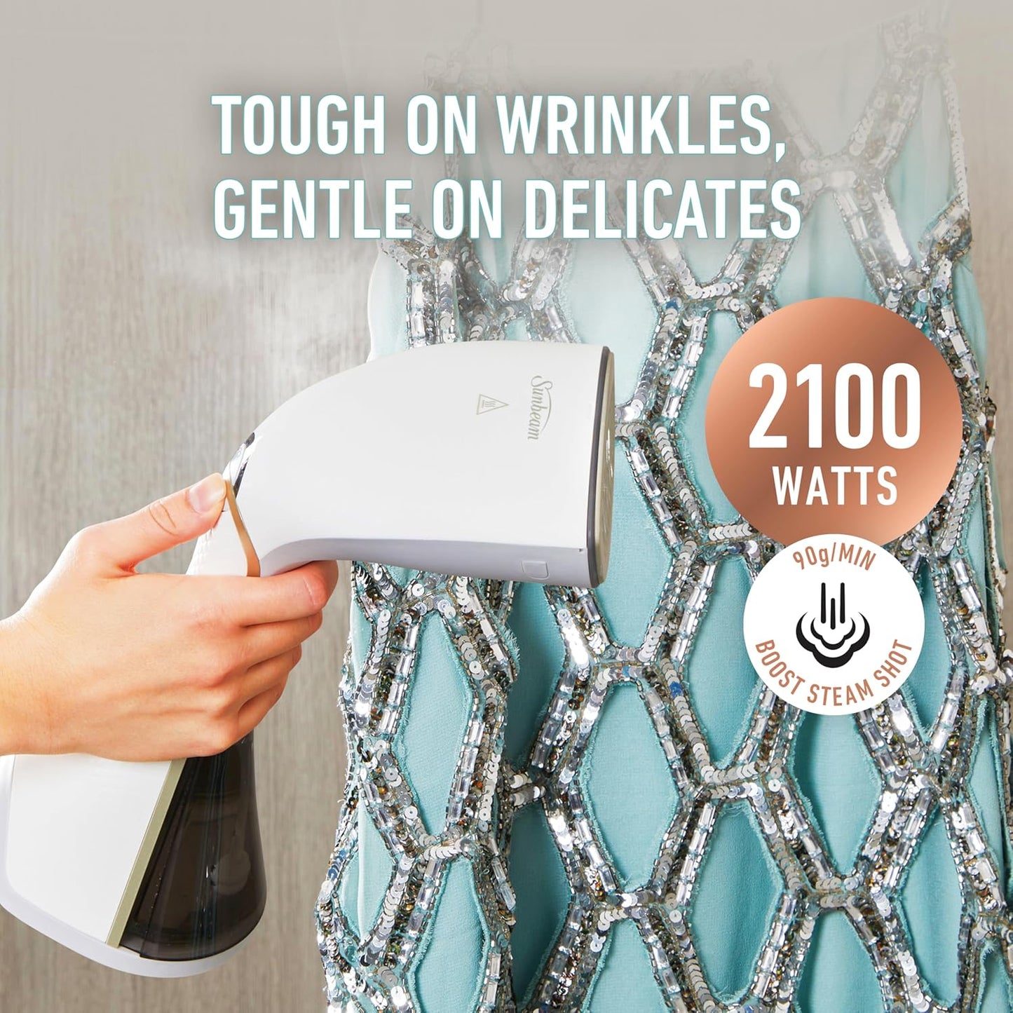 Sunbeam Power Steam Handheld Garment Steamer | Fast Wrinkle Remover