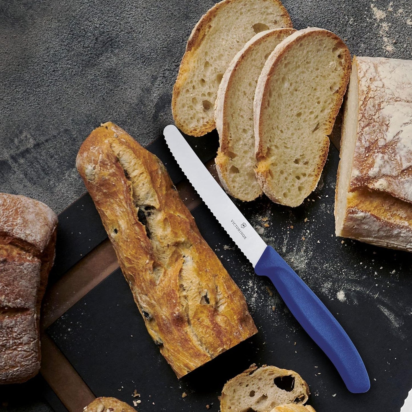 Victorinox Classic Wavy Edge Steak and Tomato Knife, Green