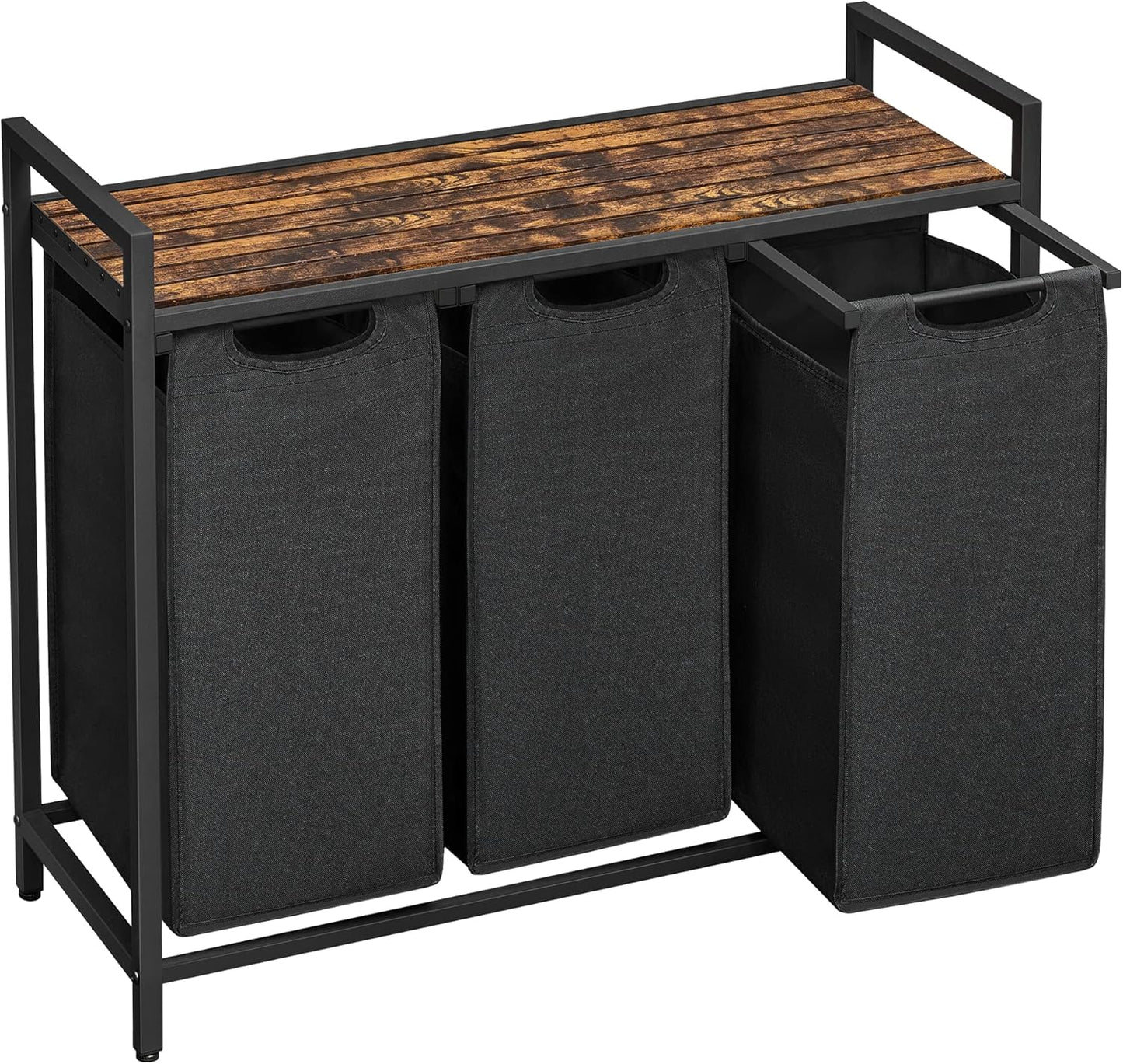 Laundry Hamper with Shelf | 3-Section Laundry Sorter | Storage Unit