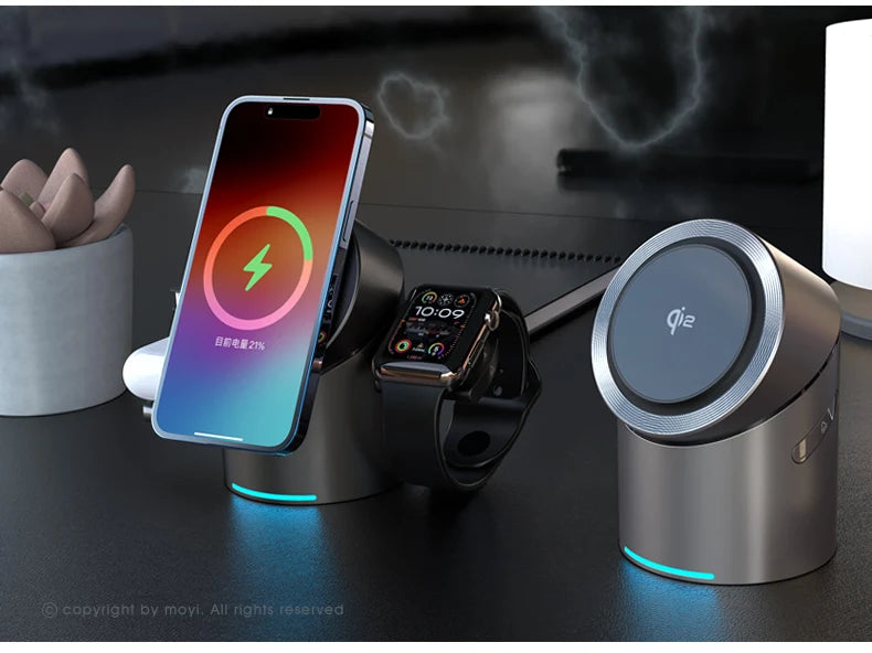Fast Magnetic Wireless Charging Station – Compatible with iPhone & Apple Devices