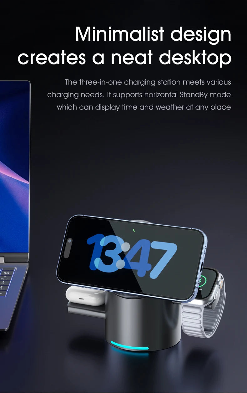 Fast Magnetic Wireless Charging Station – Compatible with iPhone & Apple Devices