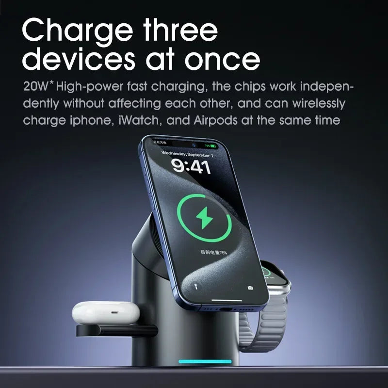 Fast Magnetic Wireless Charging Station – Compatible with iPhone & Apple Devices