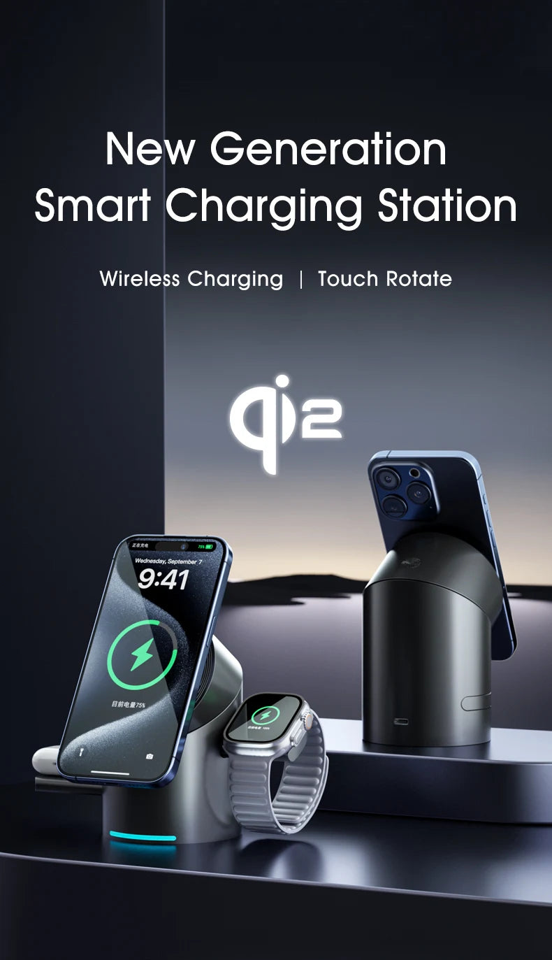 Fast Magnetic Wireless Charging Station – Compatible with iPhone & Apple Devices