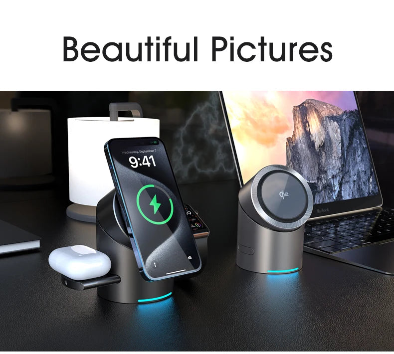Fast Magnetic Wireless Charging Station – Compatible with iPhone & Apple Devices