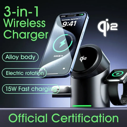 Fast Magnetic Wireless Charging Station – Compatible with iPhone & Apple Devices
