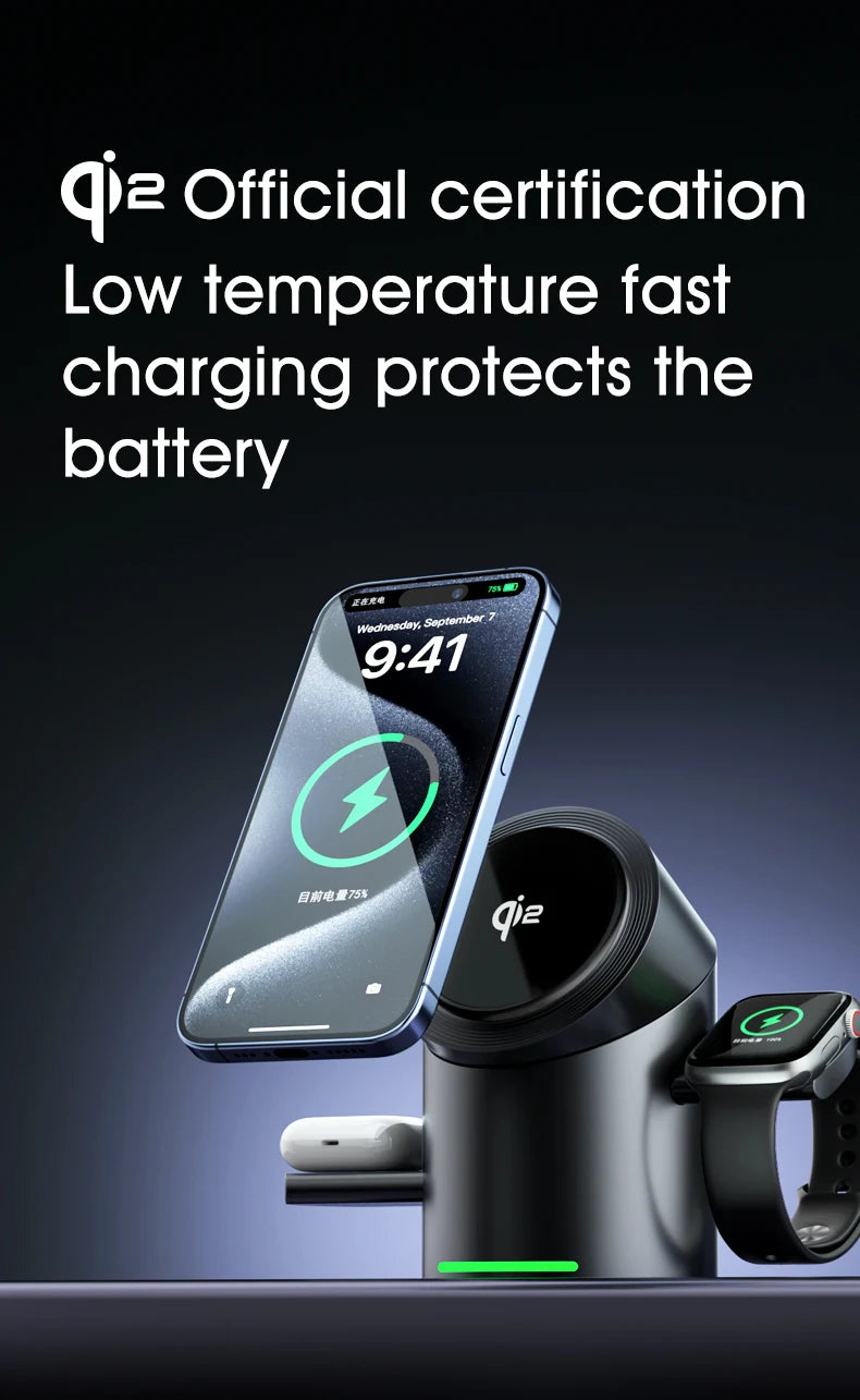 Fast Magnetic Wireless Charging Station – Compatible with iPhone & Apple Devices