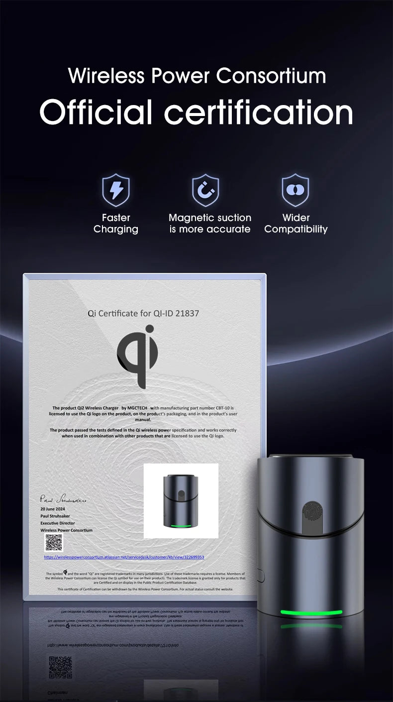 Fast Magnetic Wireless Charging Station – Compatible with iPhone & Apple Devices