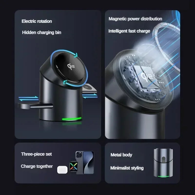 Fast Magnetic Wireless Charging Station – Compatible with iPhone & Apple Devices