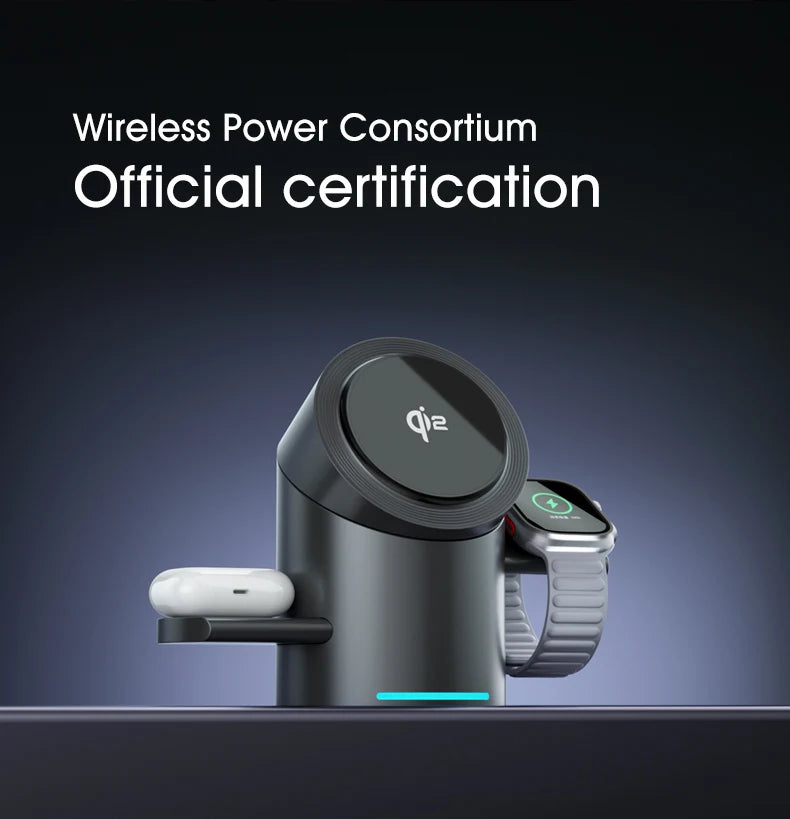 Fast Magnetic Wireless Charging Station – Compatible with iPhone & Apple Devices
