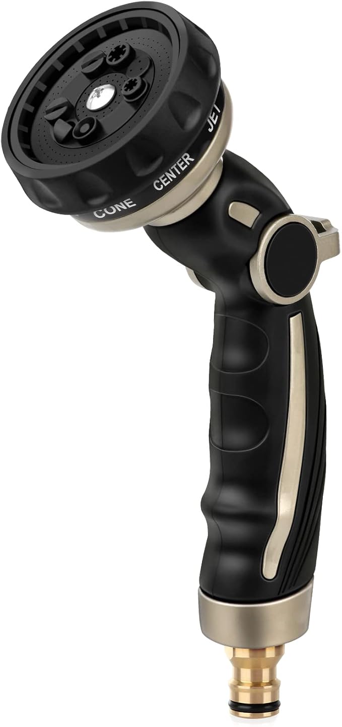 9-Pattern Metal Spray Gun – High-Pressure Hose Nozzle for Lawn, Car & Pets