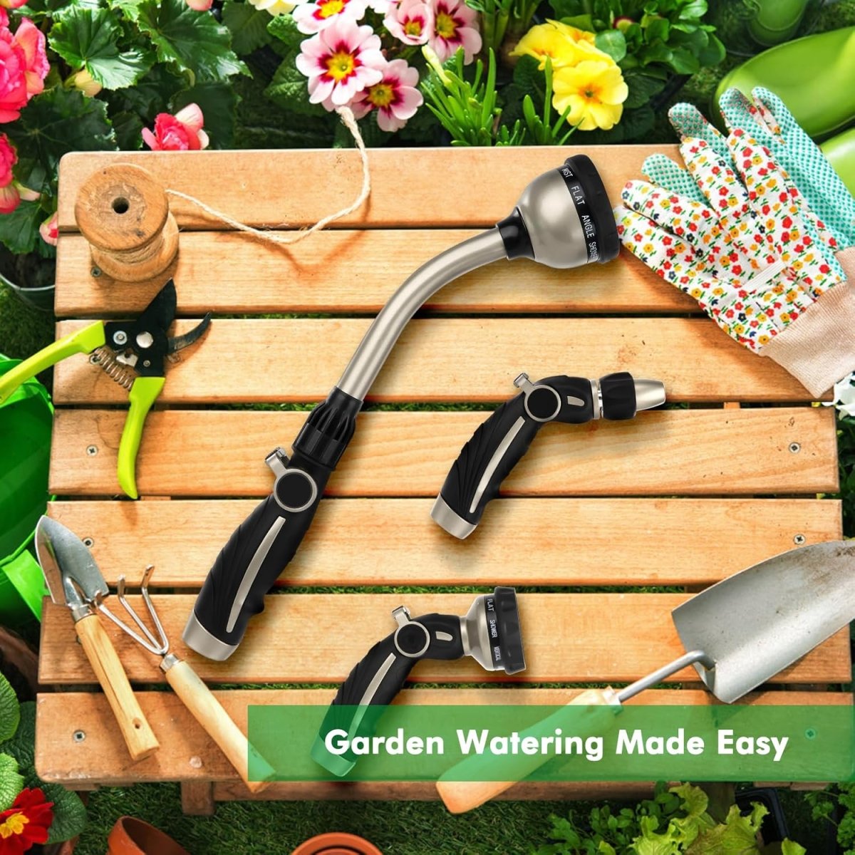 9-Pattern Metal Spray Gun – High-Pressure Hose Nozzle for Lawn, Car & Pets