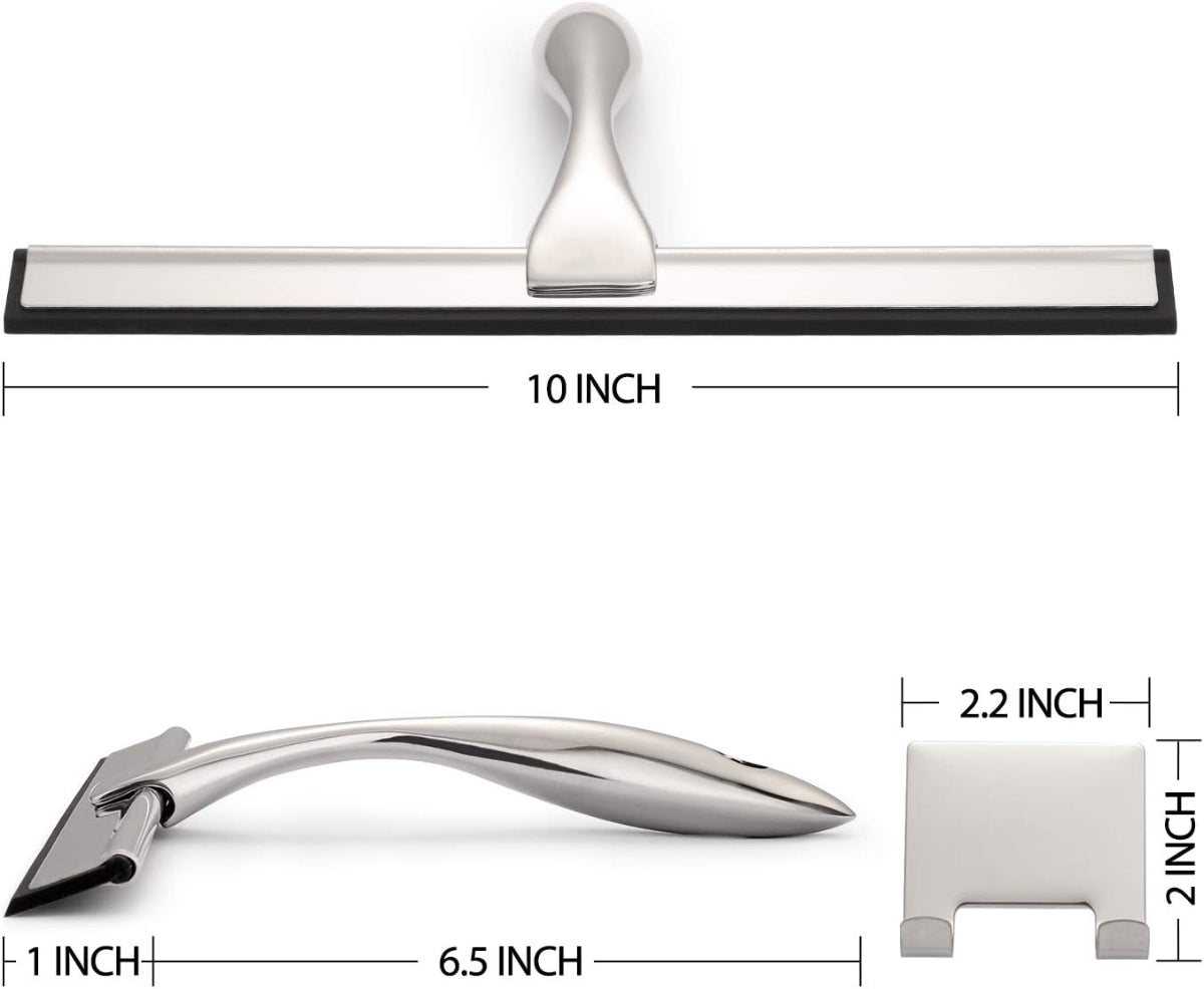 close up silver squeegee 10 inch and size