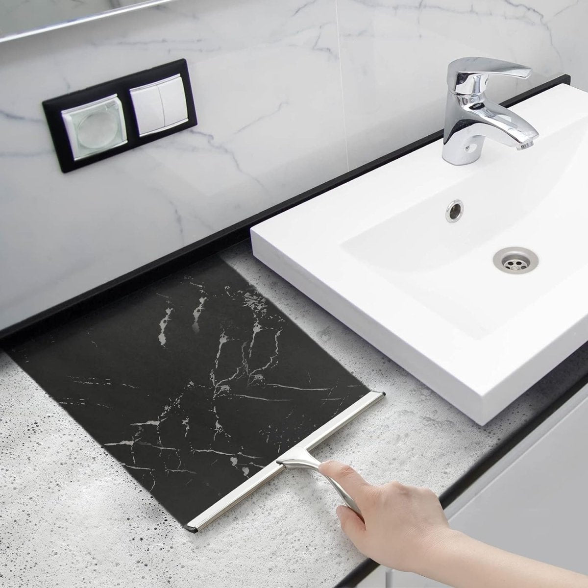 Squeegee in Modern Bathroom Setting