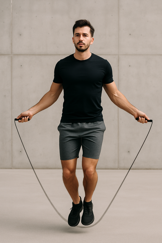 man using a jump rope
