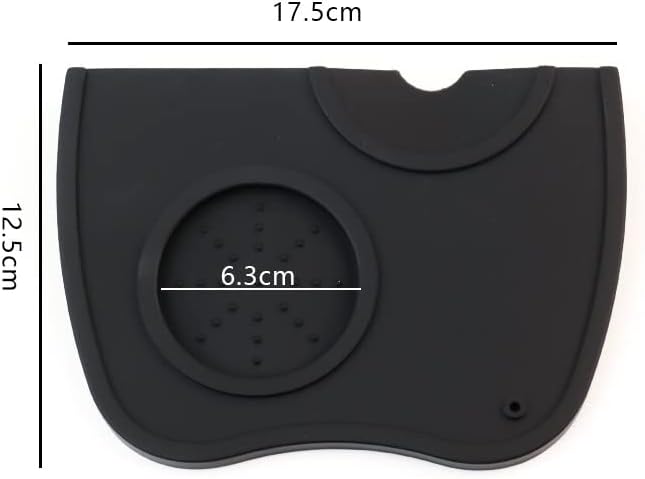 Coffee Tamper Mat, Food Safe Silicone Coffee Tamp Mat Anti-Slip, Espresso Tamping Mat Food Grade Non-Slip Coffee Pad Tamp Station Espresso Accessory(Black-ZY1)