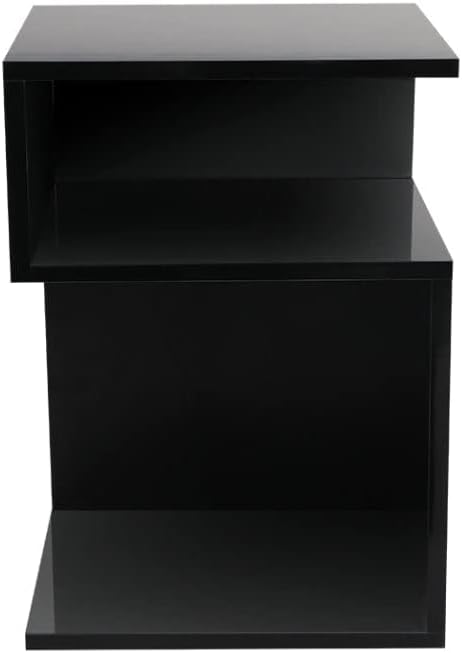 Levede Bedside Tables Drawers, Small Side Table S-Shaped Side Tables Wood Nightstand Storage Bedroom Cabinet, 33 cm Length x 33 cm Width x 50 cm Height