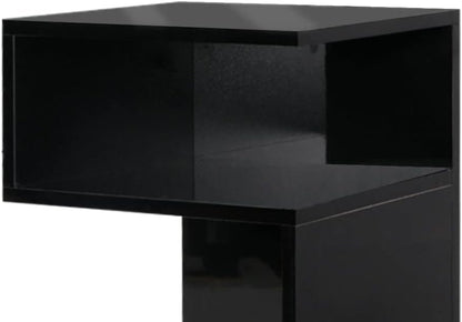 Levede Bedside Tables Drawers, Small Side Table S-Shaped Side Tables Wood Nightstand Storage Bedroom Cabinet, 33 cm Length x 33 cm Width x 50 cm Height