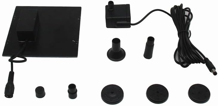 Solar Fountain,Square Solar Water Fountain with 6 Nozzle,1.2W Bird Bath Solar Water Pump with Extended - Length,Submersible Pump for Pond, Pool, Garden, Fish Tank