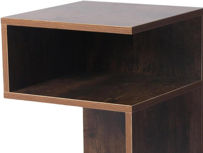 Levede Bedside Tables Drawers, Small Side Table S-Shaped Side Tables Wood Nightstand Storage Bedroom Cabinet, 33 cm Length x 33 cm Width x 50 cm Height
