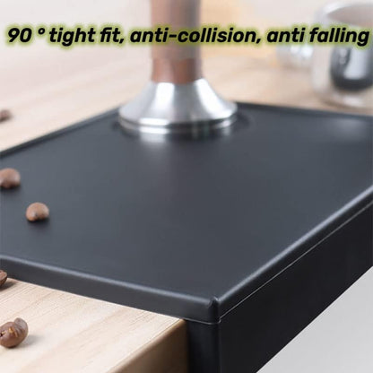 Coffee Tamper Mat, Food Safe Silicone Coffee Tamp Mat Anti-Slip, Espresso Tamping Mat Food Grade Non-Slip Coffee Pad Tamp Station Espresso Accessory(Black-ZY1)