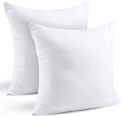 NY Threads Throw Pillows Insert (Pack of 4, White) - 45 x 45 cm Bed and Couch Pillows - Indoor Decorative Pillows