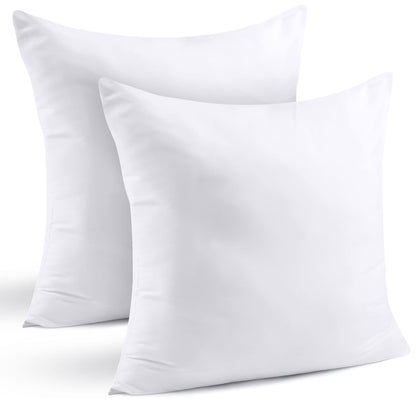 NY Threads Throw Pillows Insert (Pack of 4, White) - 45 x 45 cm Bed and Couch Pillows - Indoor Decorative Pillows