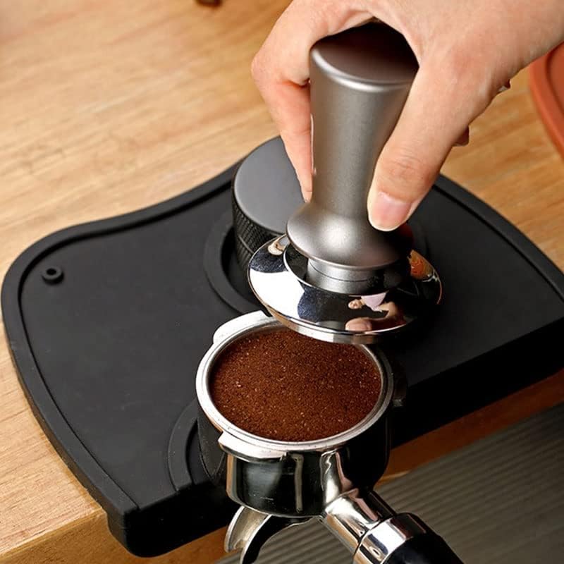Coffee Tamper Mat, Food Safe Silicone Coffee Tamp Mat Anti-Slip, Espresso Tamping Mat Food Grade Non-Slip Coffee Pad Tamp Station Espresso Accessory(Black-ZY1)