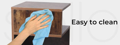 Levede Bedside Tables Drawers, Small Side Table S-Shaped Side Tables Wood Nightstand Storage Bedroom Cabinet, 33 cm Length x 33 cm Width x 50 cm Height