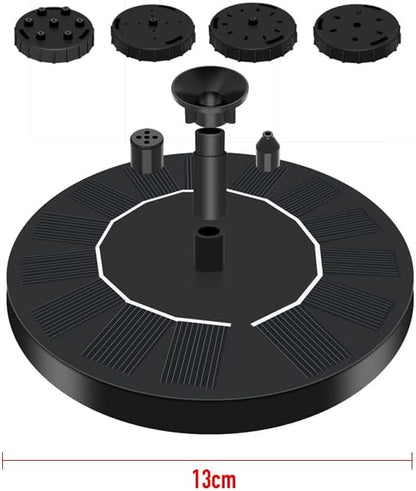 Solar Fountain,Square Solar Water Fountain with 6 Nozzle,1.2W Bird Bath Solar Water Pump with Extended - Length,Submersible Pump for Pond, Pool, Garden, Fish Tank